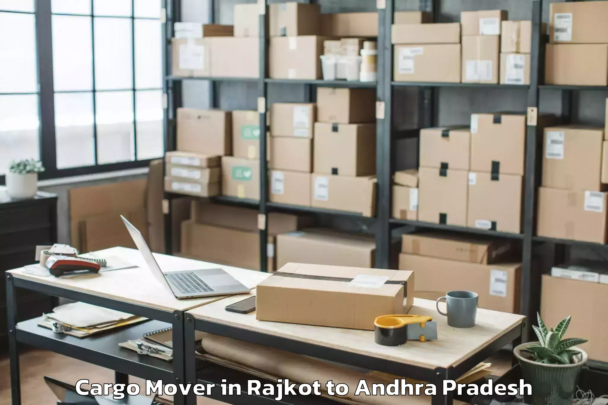 Reliable Rajkot to Peda Araveedu Cargo Mover